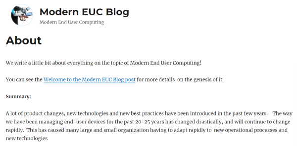 Launching a New Blog:  ModernEUC.com