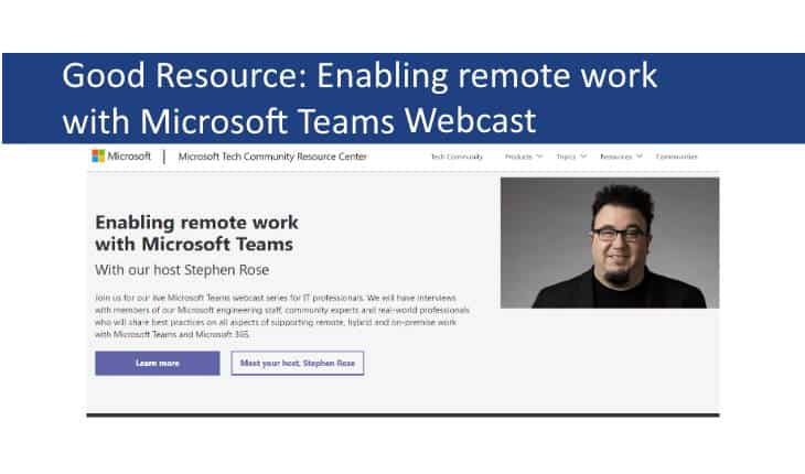 Enabling Remote Work with Microsoft 365 – Webcast