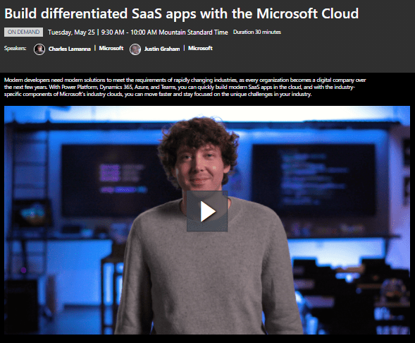 Microsoft Build: Build differentiated SaaS Apps