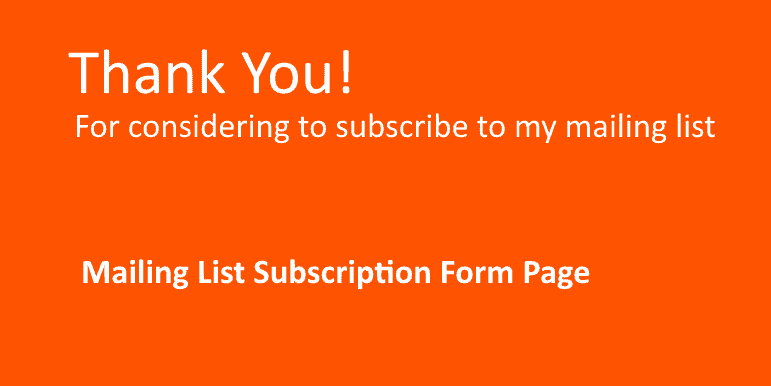 Subscribe to My Mailing List – jorgep.com